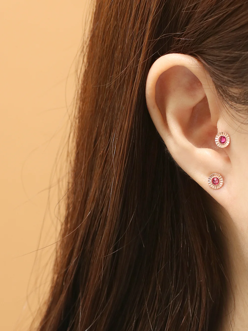 14K Gold Antique Stone Cartilage Earring 20G18G16G - Image 6