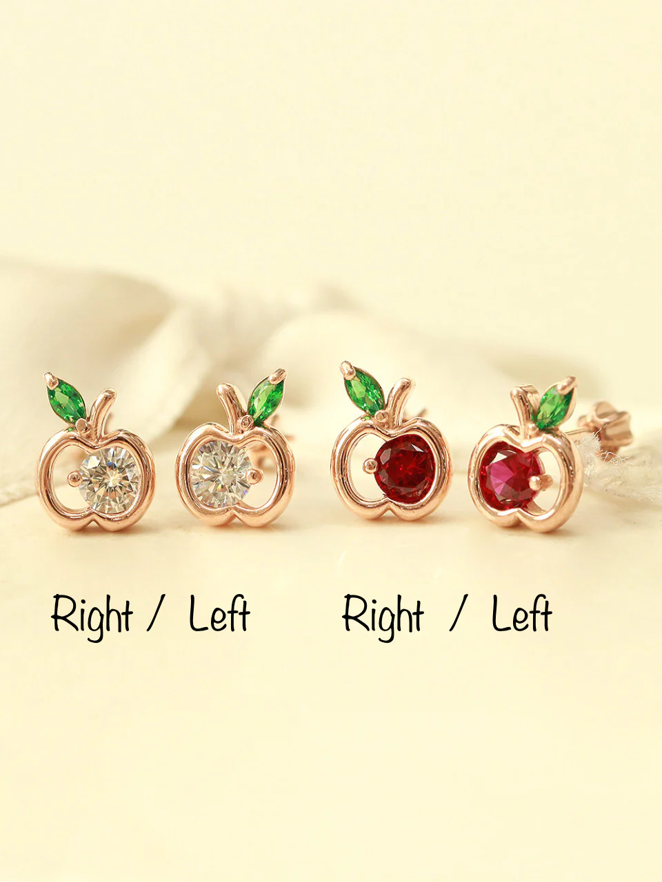 14K Gold Apple Cubic Cartilage Earring 18G16G - Image 2