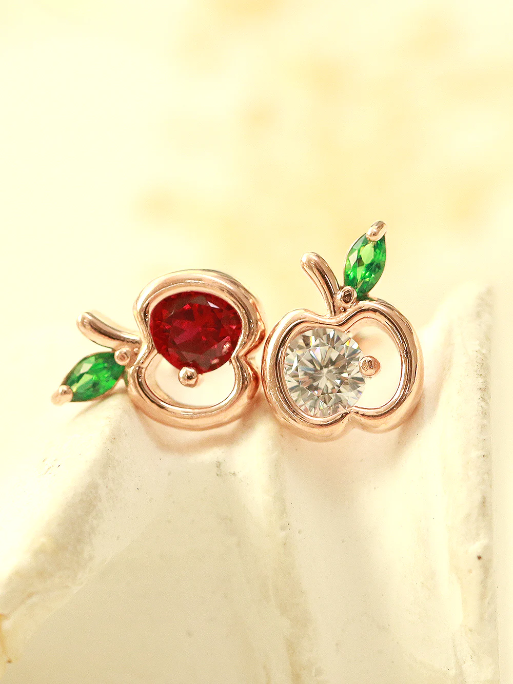 14K Gold Apple Cubic Cartilage Earring 18G16G - Image 3