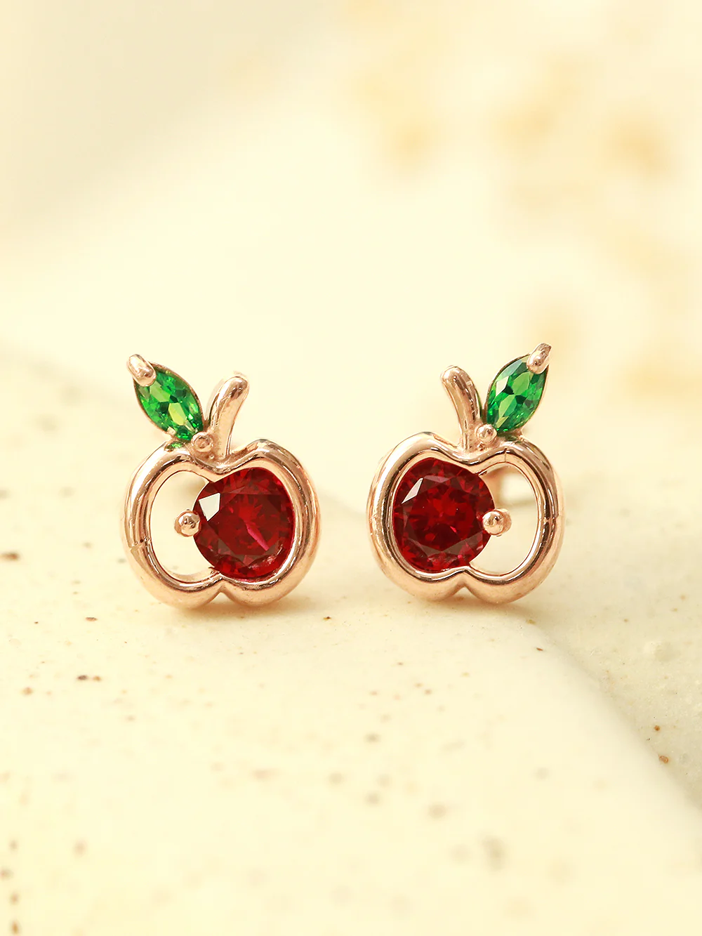 14K Gold Apple Cubic Cartilage Earring 18G16G - Image 4