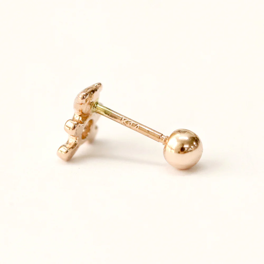 14K Gold Baby Bear Cartilage Earring 20G18G16G - Image 12