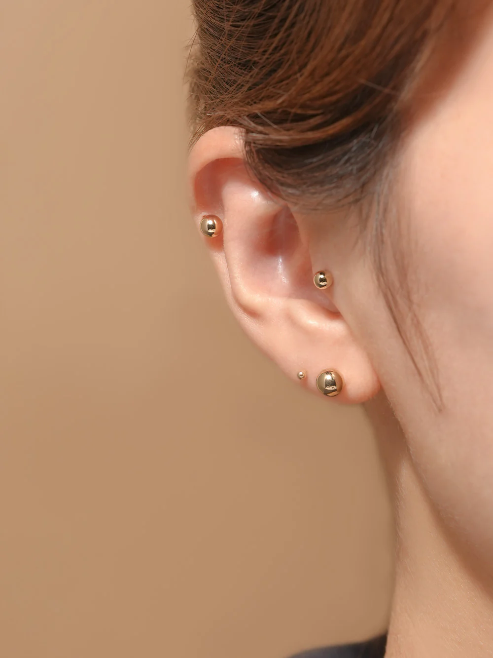 14K Gold Ball Cartilage Earring 2mm/2.5mm/3mm/4mm/5mm/6mm 20G - Image 6