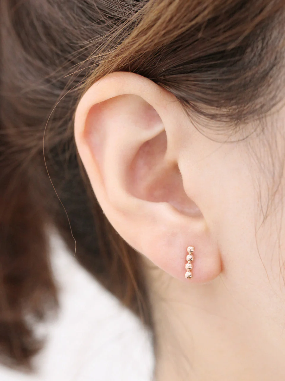 14K Gold Ball Stick Cartilage Earring 18G16G - Image 2