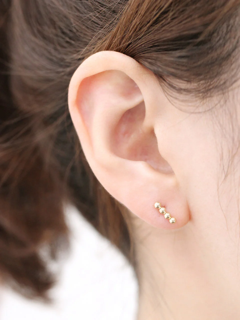 14K Gold Ball Stick Cartilage Earring 18G16G - Image 5