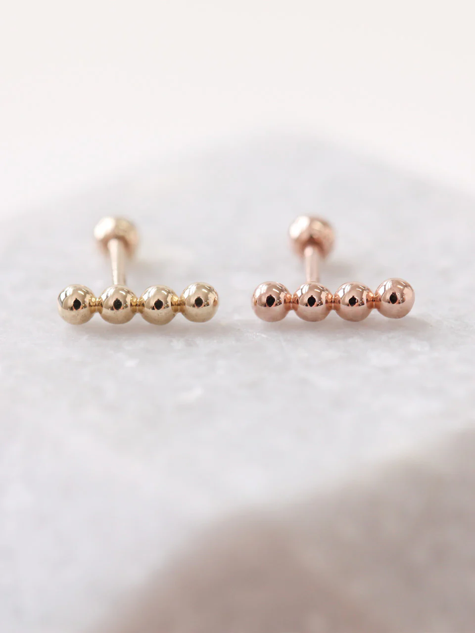 14K Gold Ball Stick Cartilage Earring 18G16G - Image 8