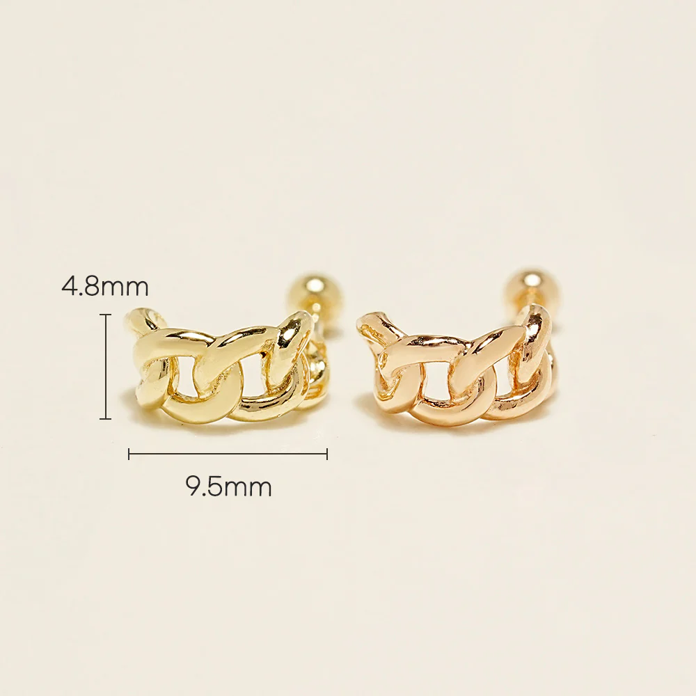 14K Gold Belt Chain Ring Cartilage Earring 20G18G16G - Image 10