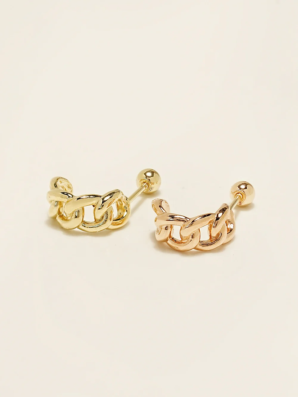 14K Gold Belt Chain Ring Cartilage Earring 20G18G16G - Image 5