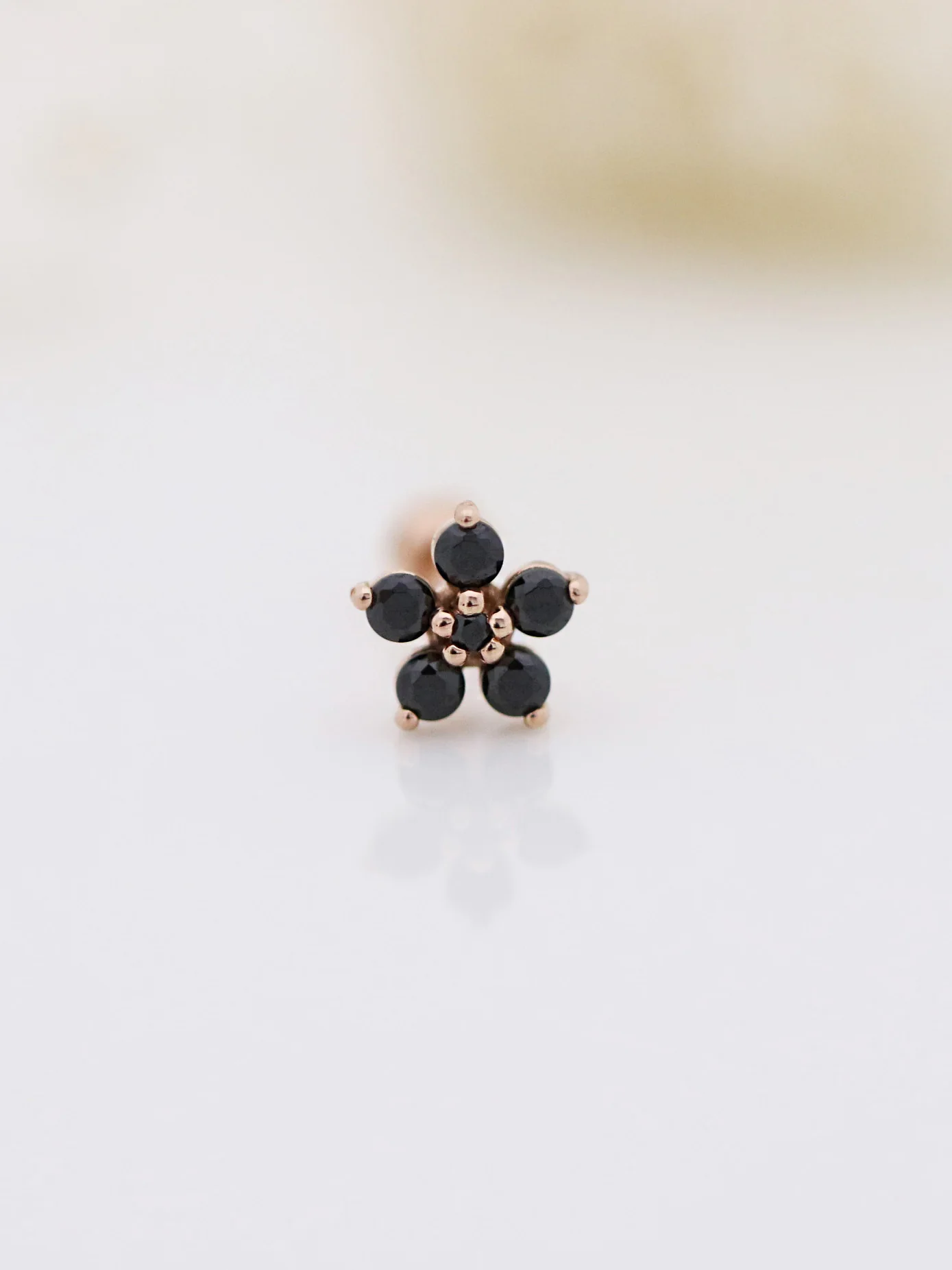 14K Gold Best Flower Cartilage Earring 18G16G - Image 4