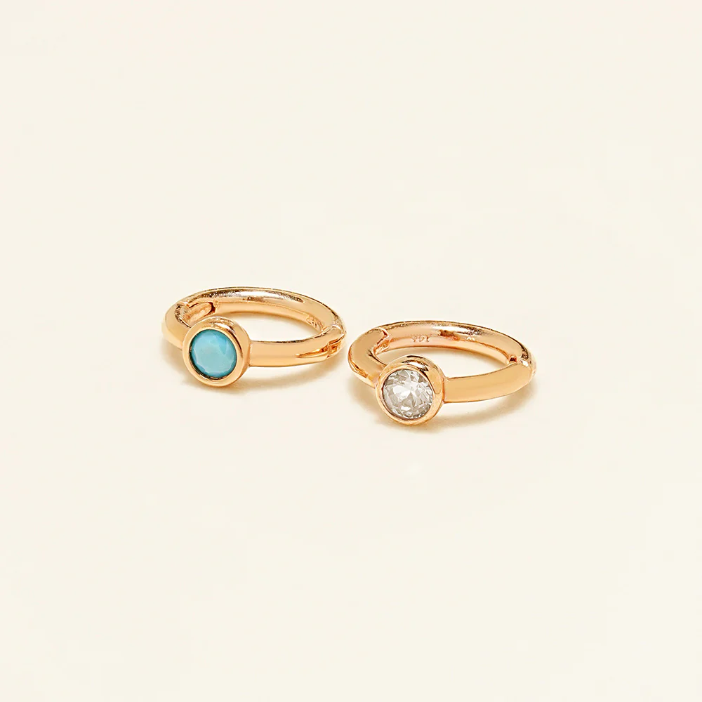 14K Gold Bezel Segment Clicker Cartilage Helix Hoop Earring 18G - Image 14