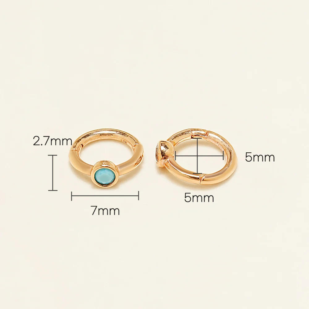 14K Gold Bezel Segment Clicker Cartilage Helix Hoop Earring 18G - Image 16