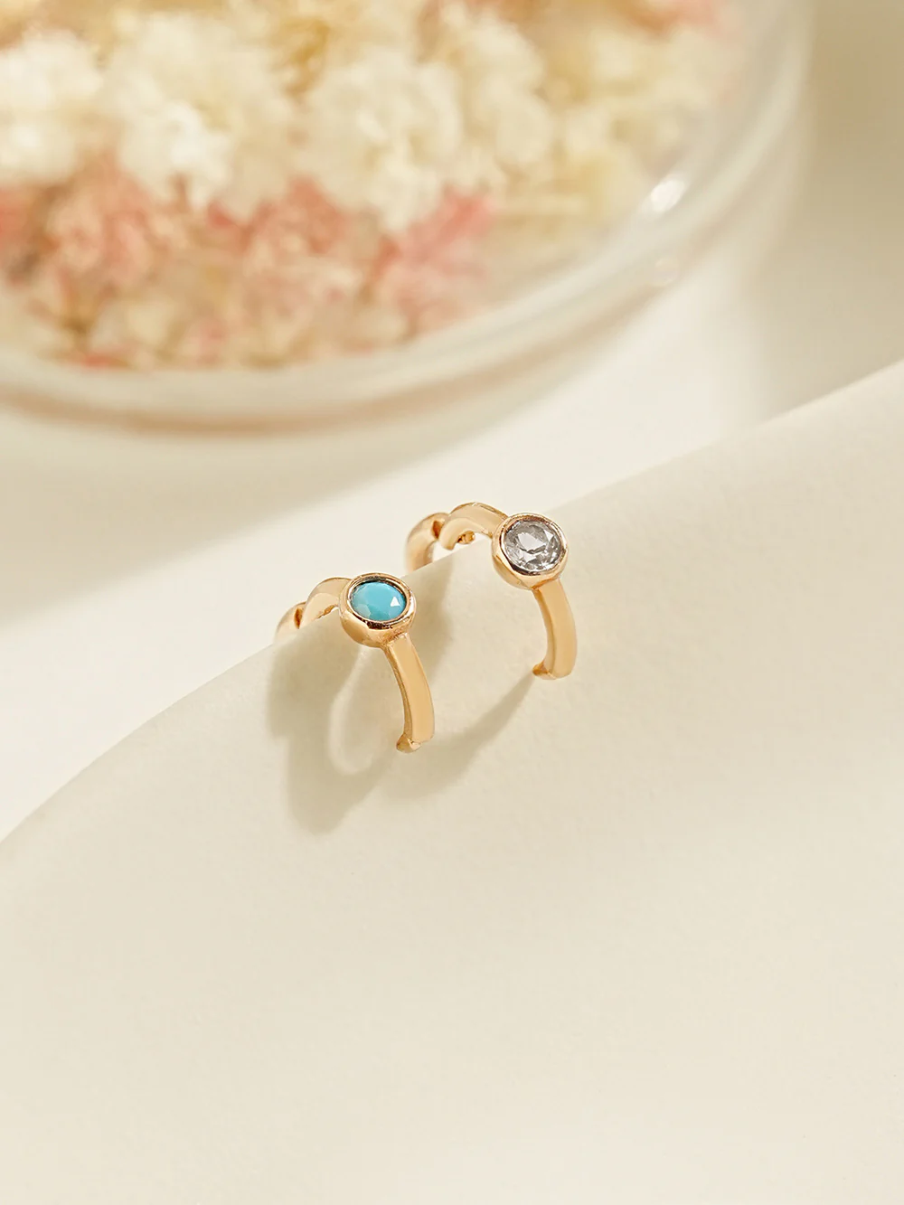 14K Gold Bezel Segment Clicker Cartilage Helix Hoop Earring 18G - Image 7