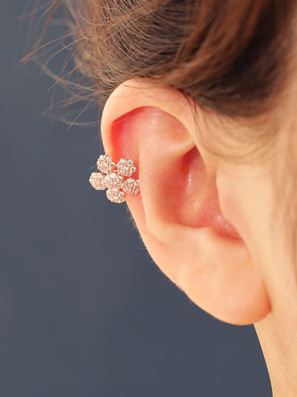 14K Gold Big Flower Cartilage Earring 18G16G - Image 2
