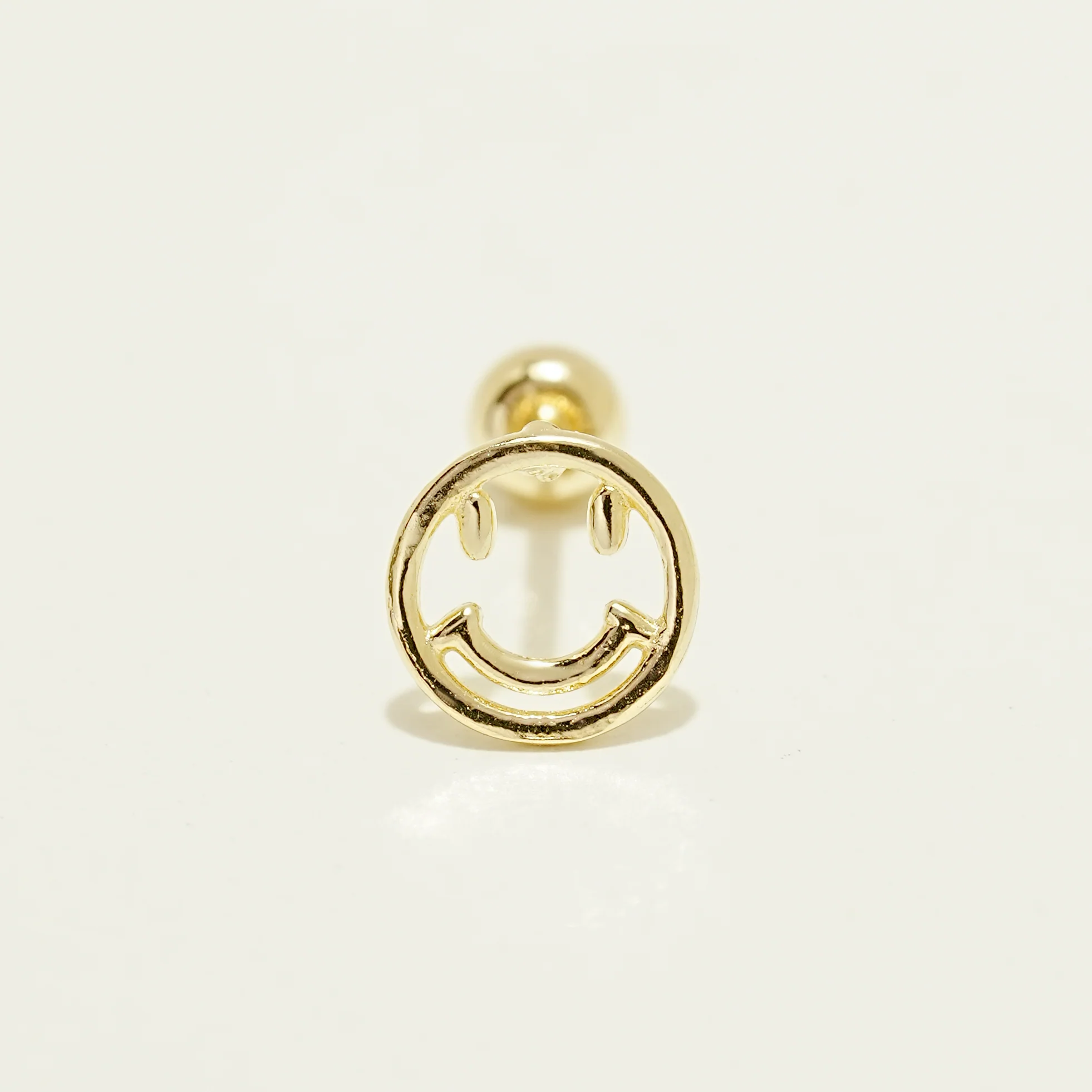 14K Gold Big Smile Cartilage Earring 20G - Image 8