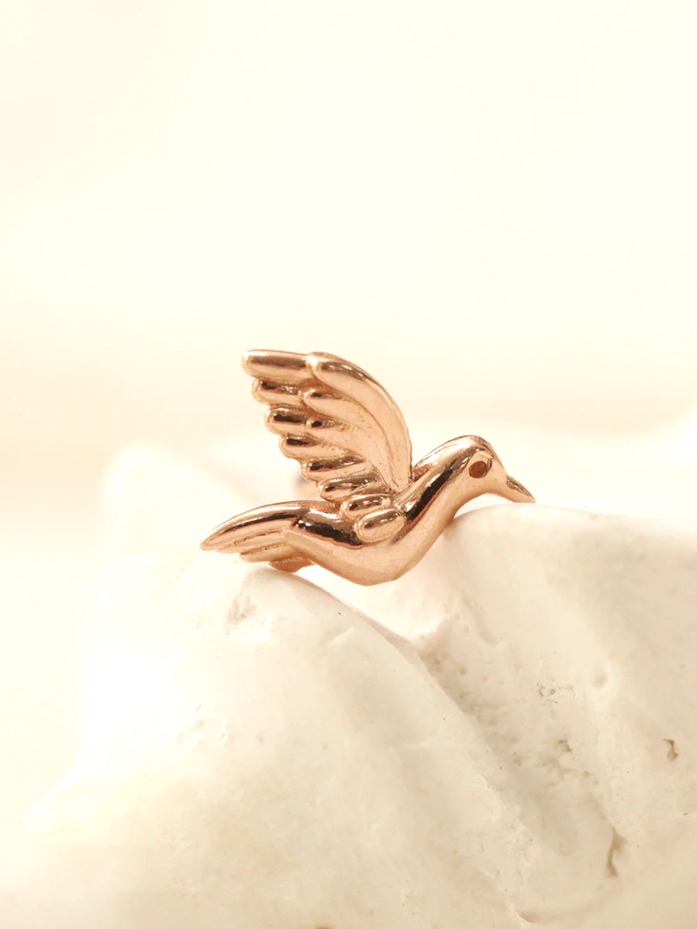 14K Gold Bird Cartilage Earring 18G16G - Image 10