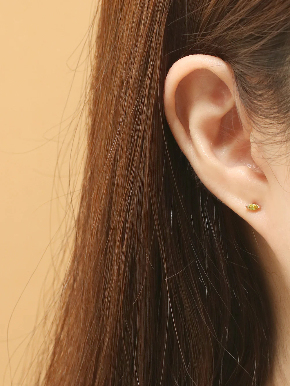 14K Gold Birth Stone Boat CZ  Cartilage Earring 20G18G16G - Image 2