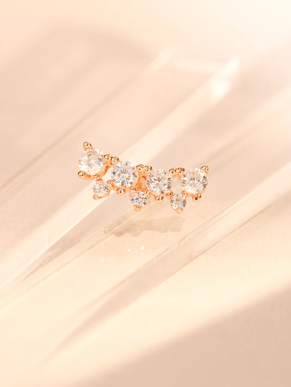 14K Gold Bling Crown Internally Threaded Labret Piercing 18G16G - Image 15