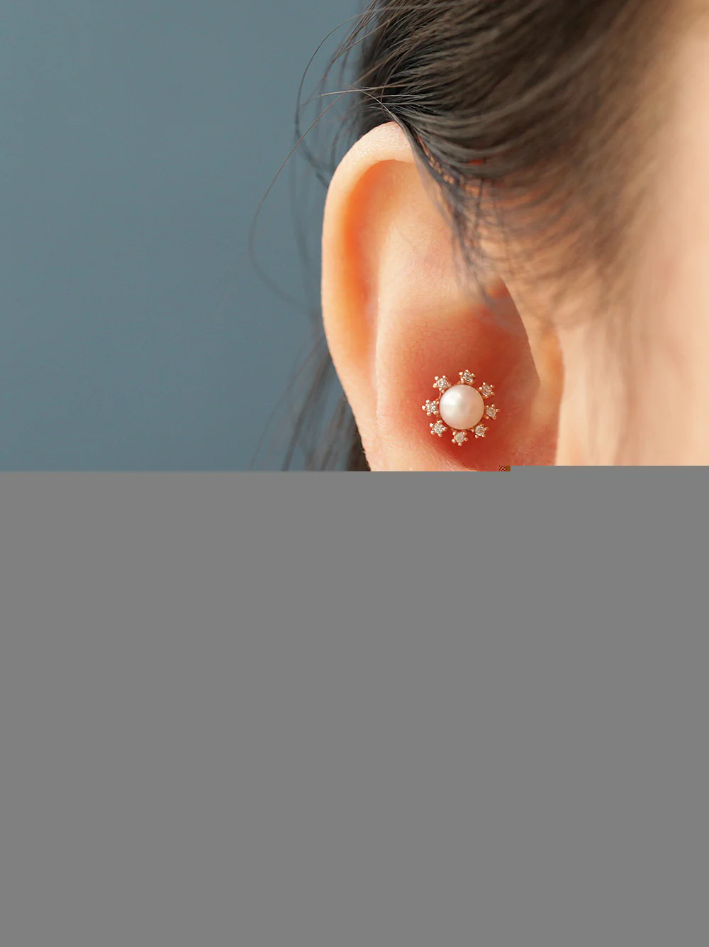 14K Gold Bling Crystal Pearl Opal Cartilage Earring 18G16G - Image 7
