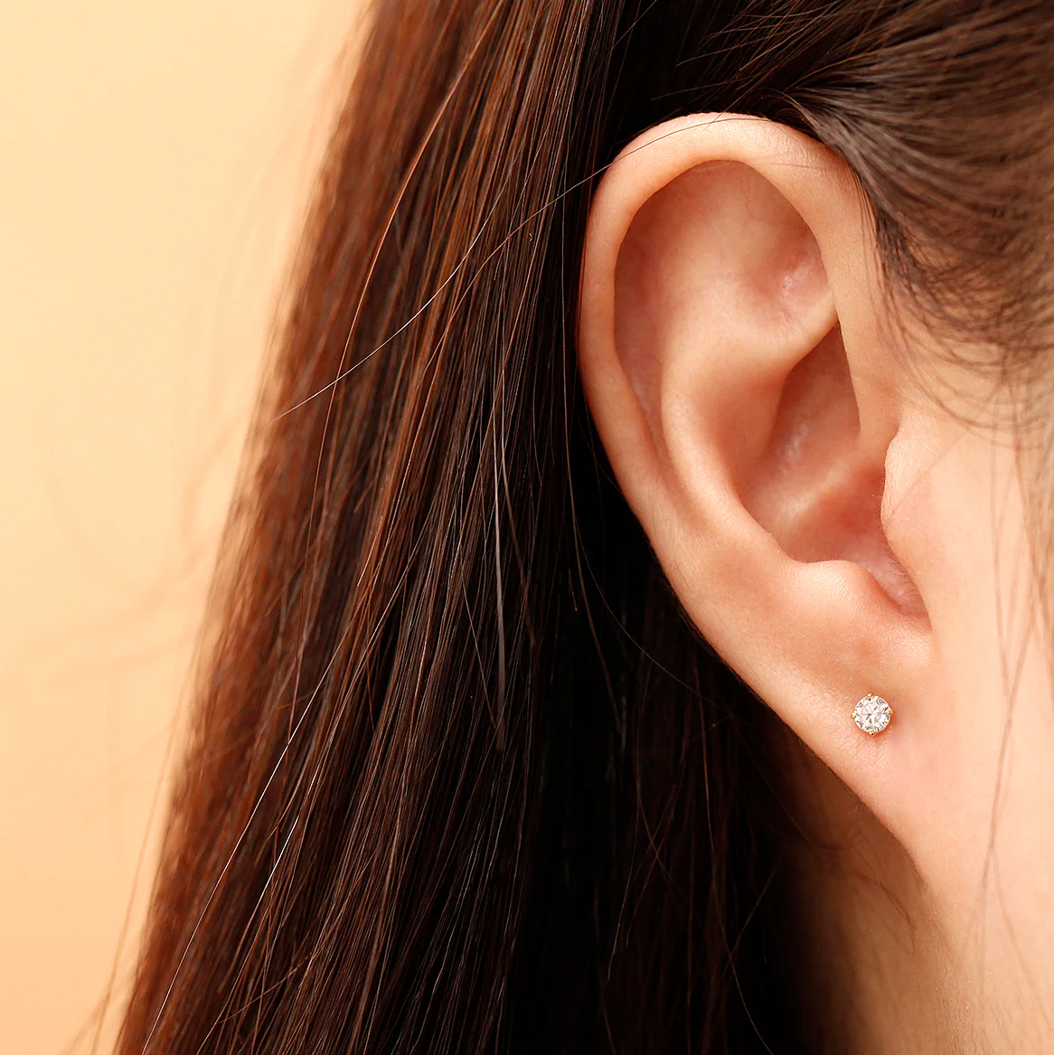14K Gold Bling Cubic 4 Prong Cartilage Earring 20G - Image 7