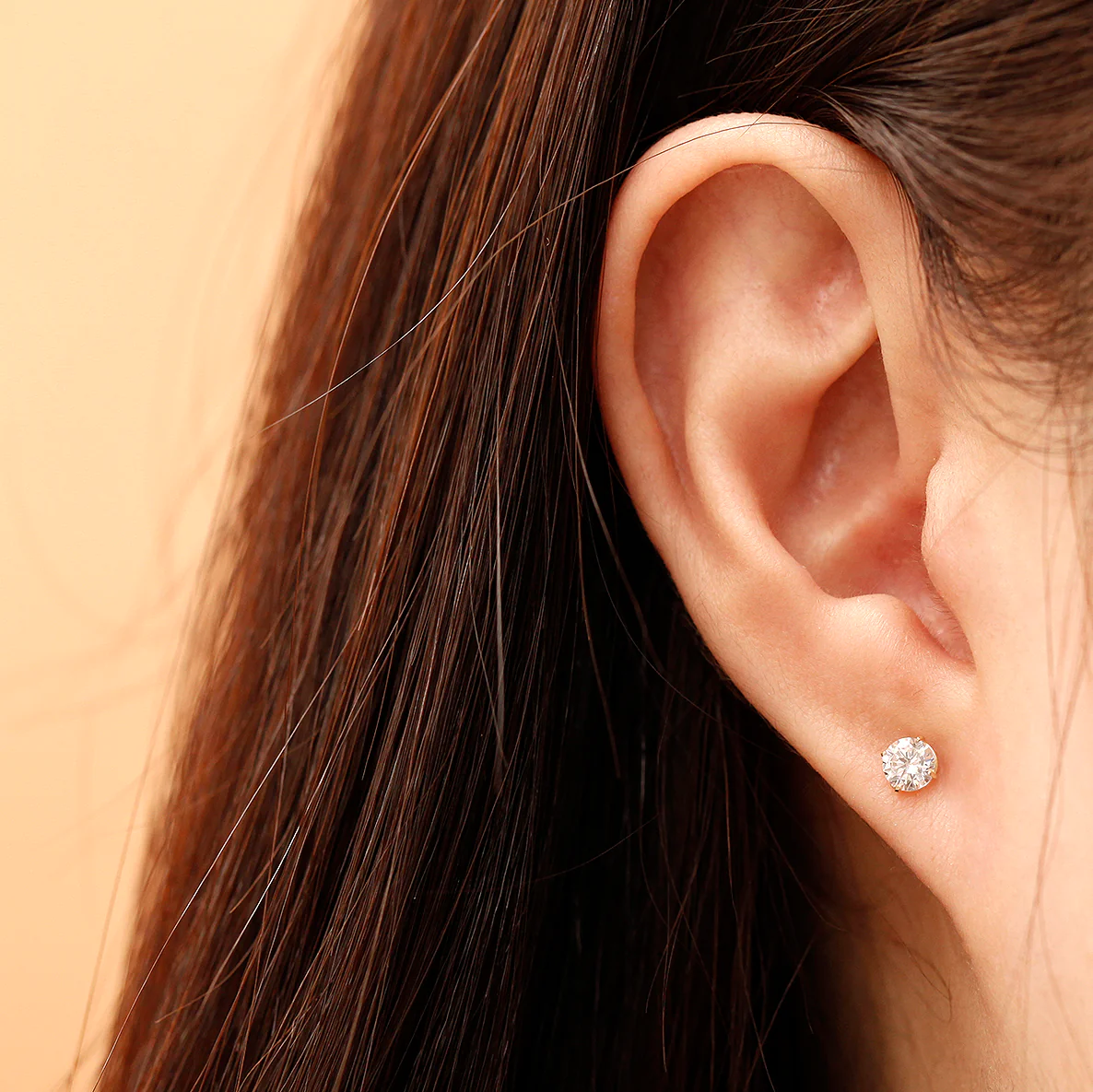 14K Gold Bling Cubic 4 Prong Cartilage Earring 20G - Image 8