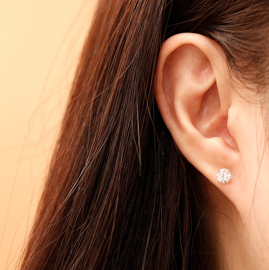 14K Gold Bling Cubic 4 Prong Cartilage Earring 20G - Image 9