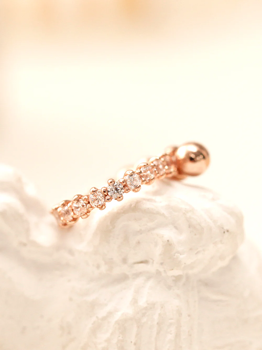 14K Gold Bling Cubic C-Type Conch Piercing - Image 10