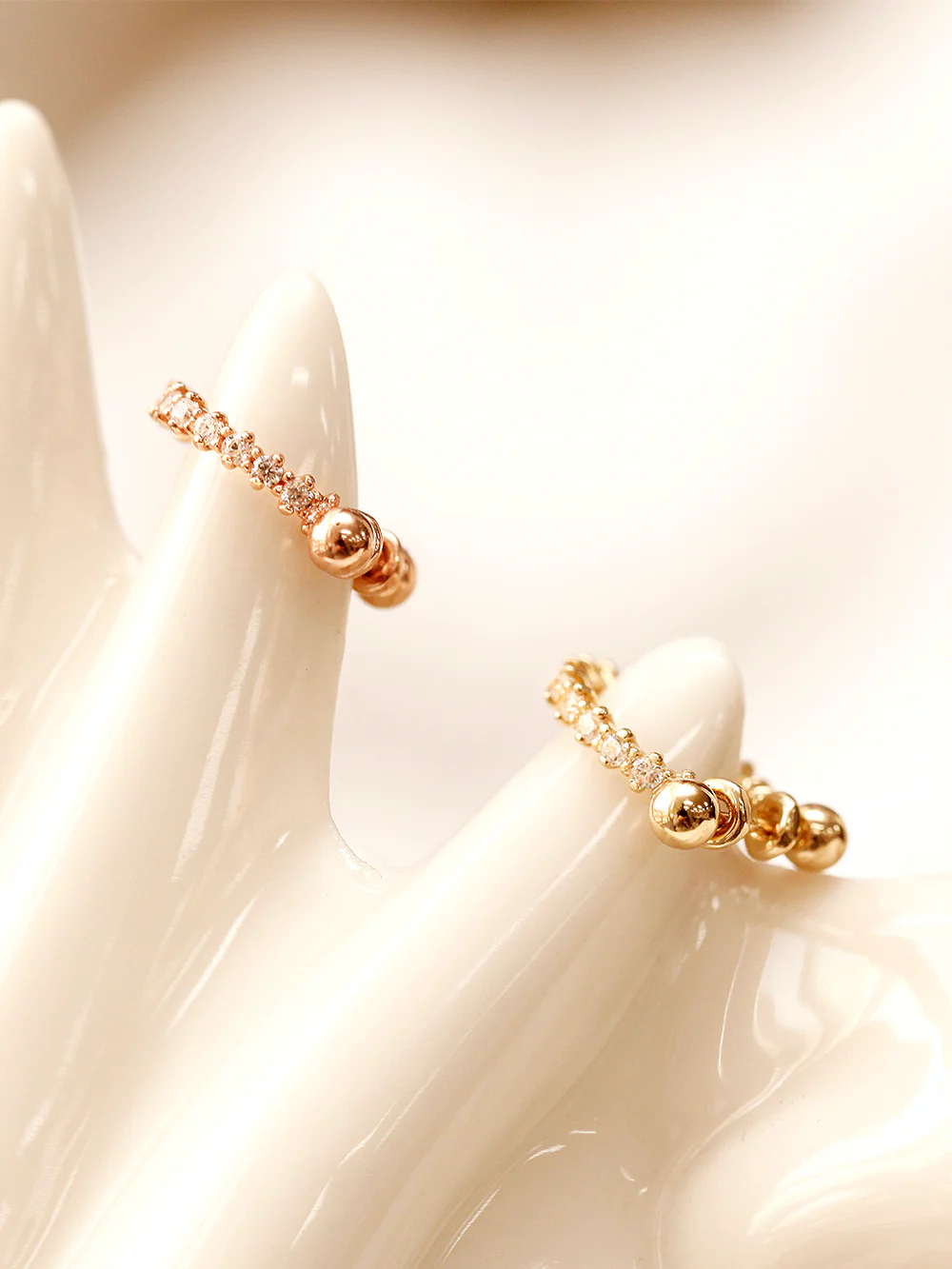 14K Gold Bling Cubic C-Type Conch Piercing - Image 13