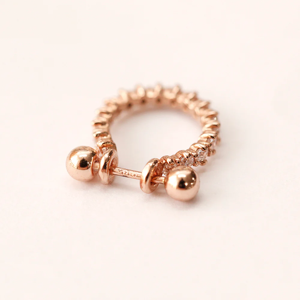 14K Gold Bling Cubic C-Type Conch Piercing - Image 15