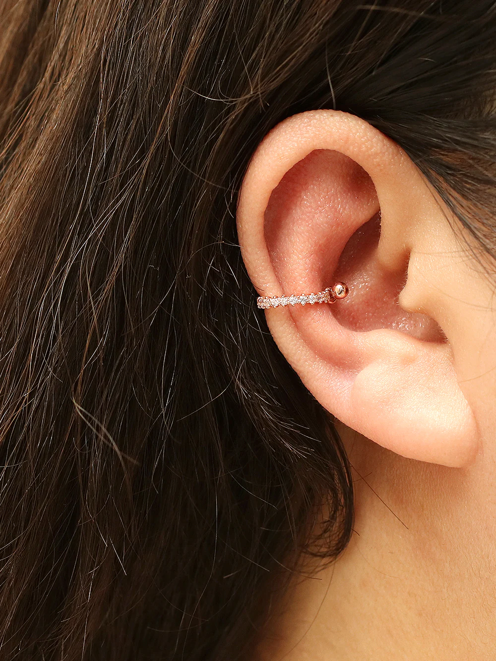 14K Gold Bling Cubic C-Type Conch Piercing - Image 7
