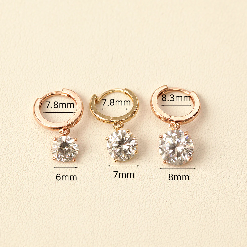 14K Gold Bling CZ Hoop Earring - Image 11