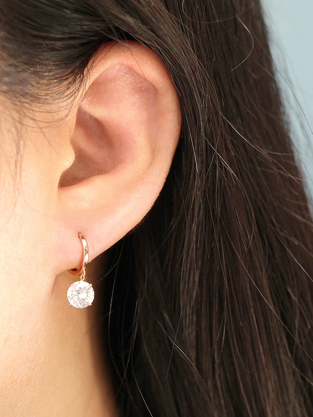 14K Gold Bling CZ Hoop Earring - Image 5