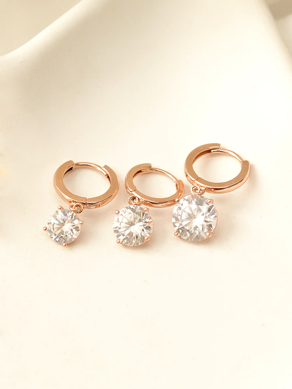 14K Gold Bling CZ Hoop Earring - Image 6