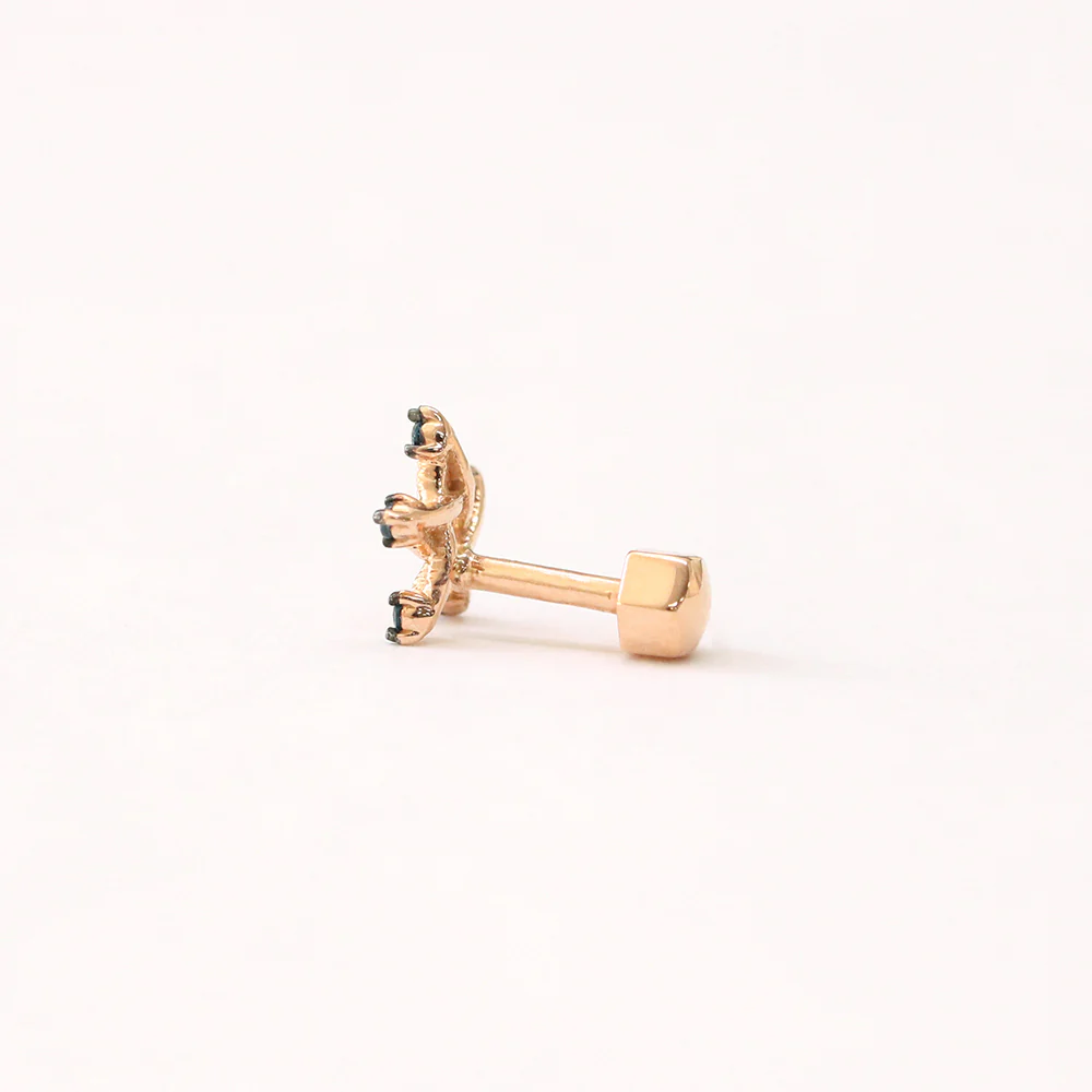 14K Gold Bling Point CZ Star Cartilage Earring 18g - Image 13