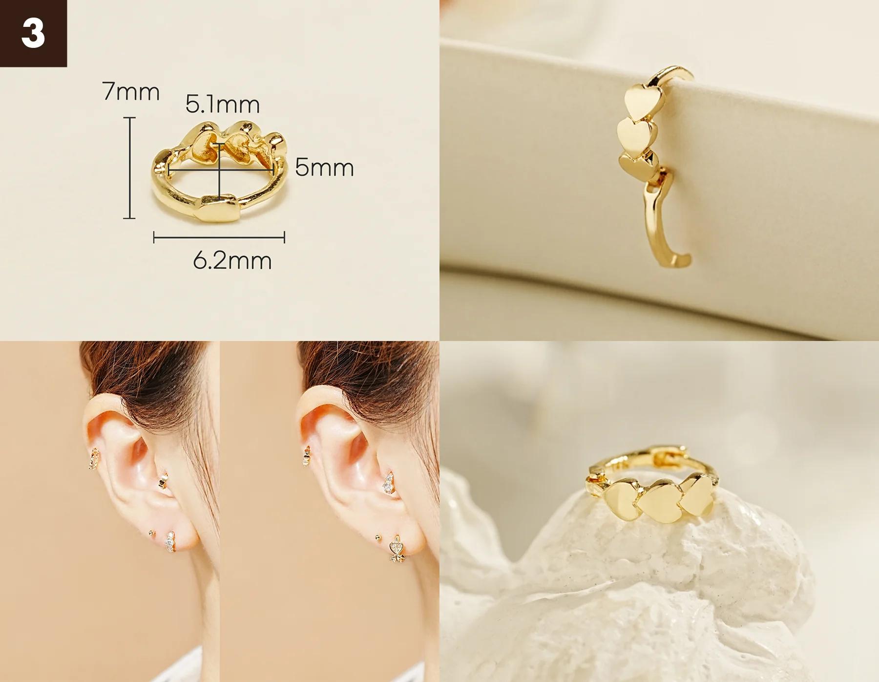 14K Gold Bling Ring Hoop Earring Collection - Image 4
