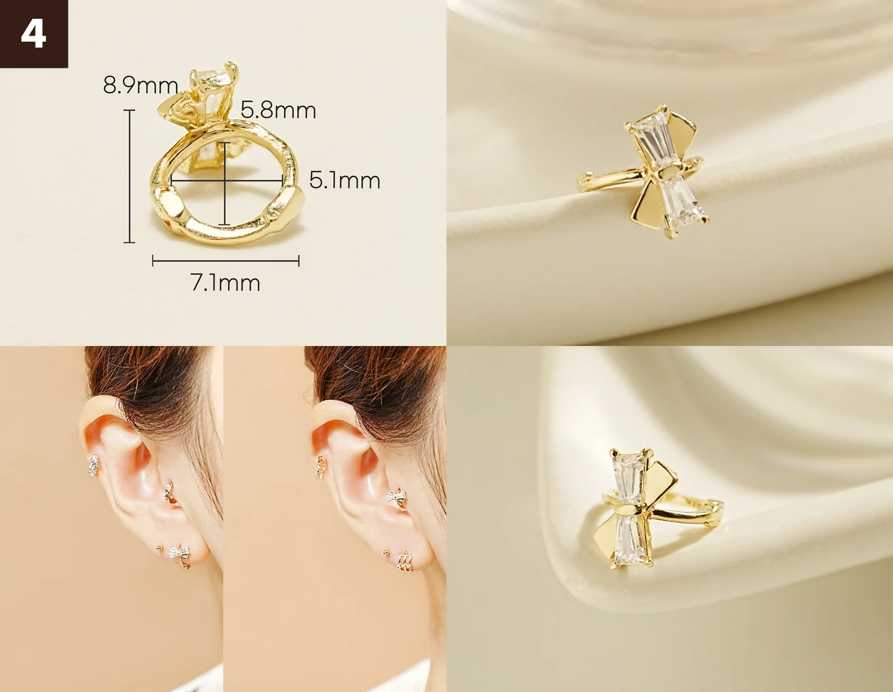 14K Gold Bling Ring Hoop Earring Collection - Image 5