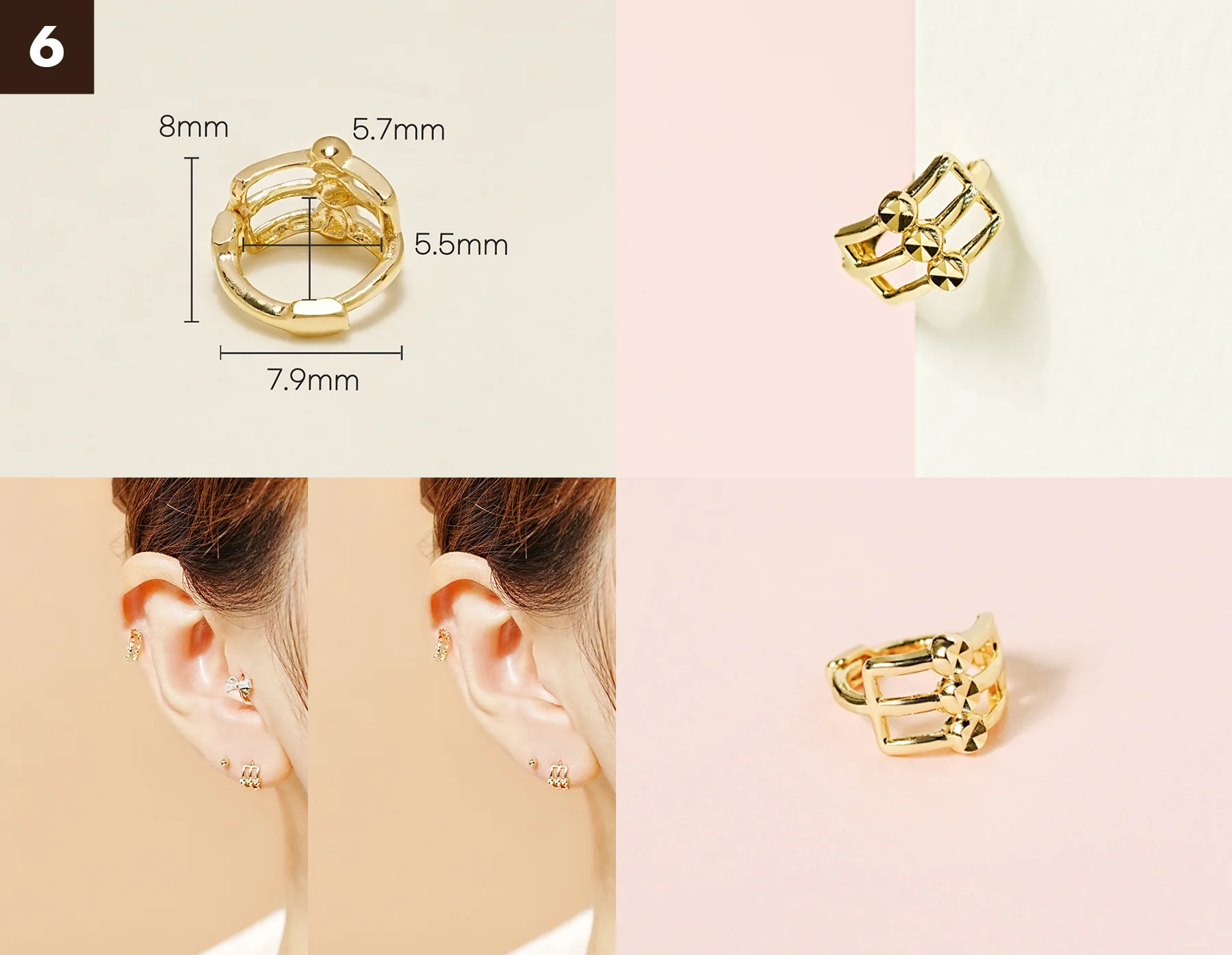 14K Gold Bling Ring Hoop Earring Collection - Image 7