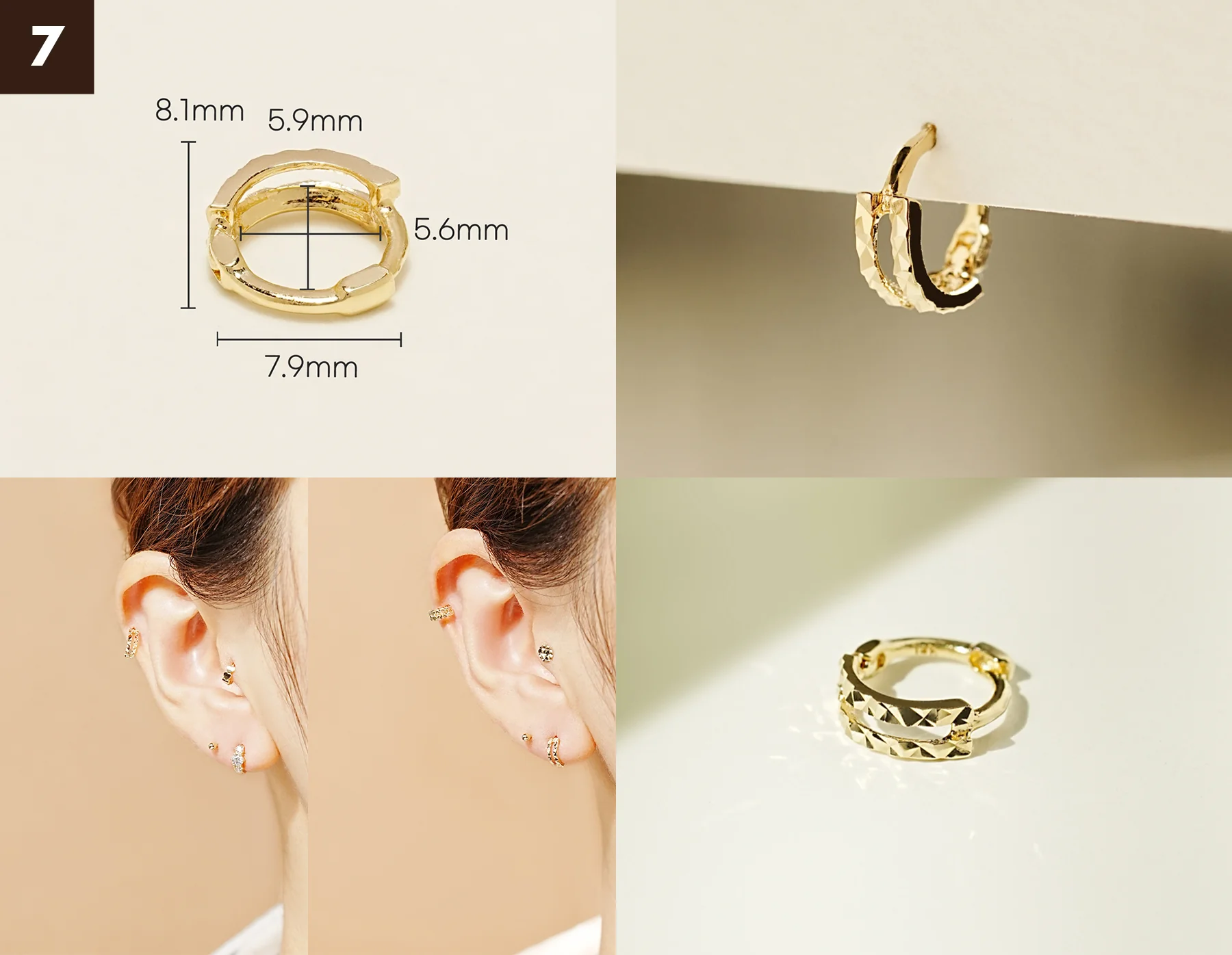14K Gold Bling Ring Hoop Earring Collection - Image 8