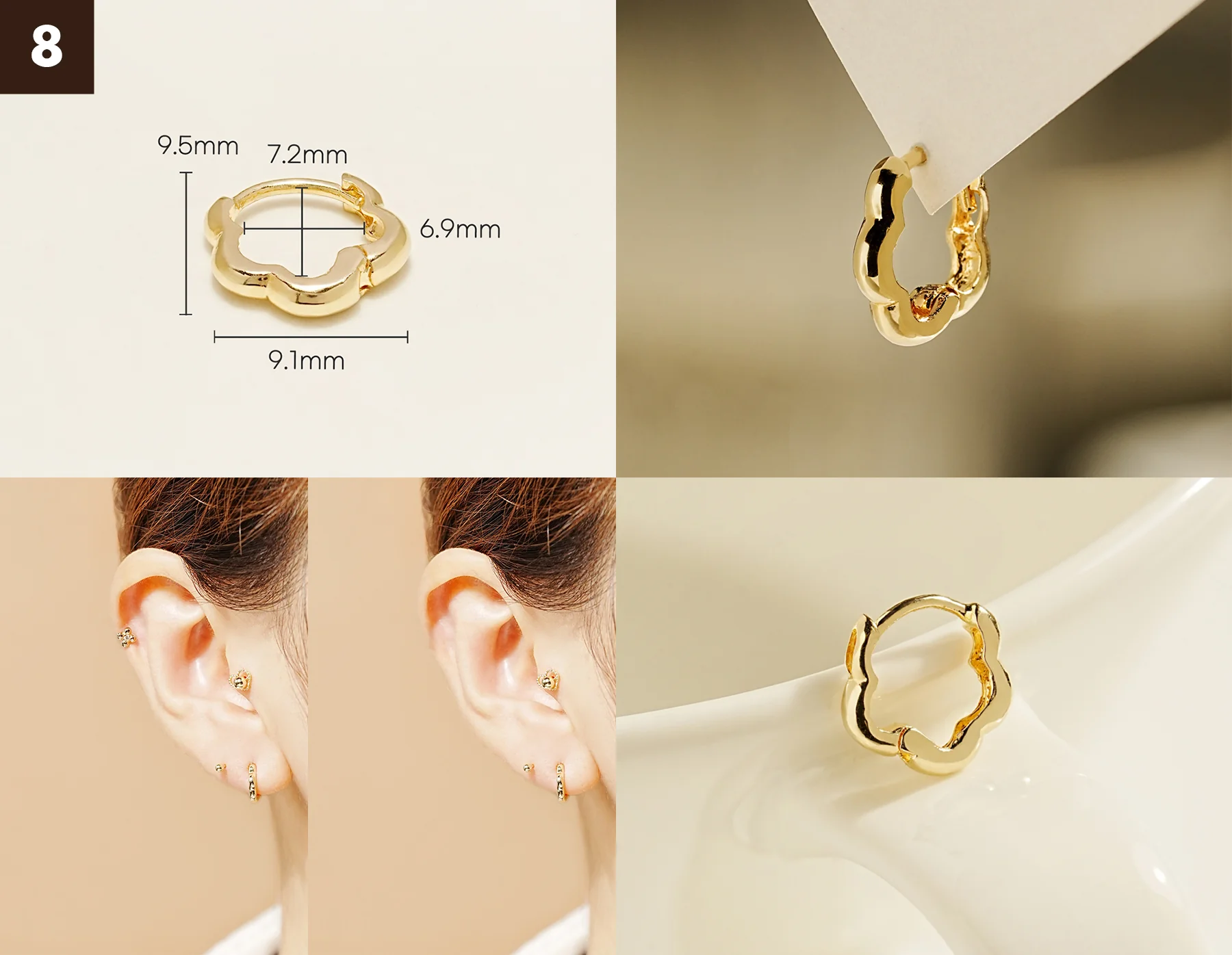 14K Gold Bling Ring Hoop Earring Collection - Image 9