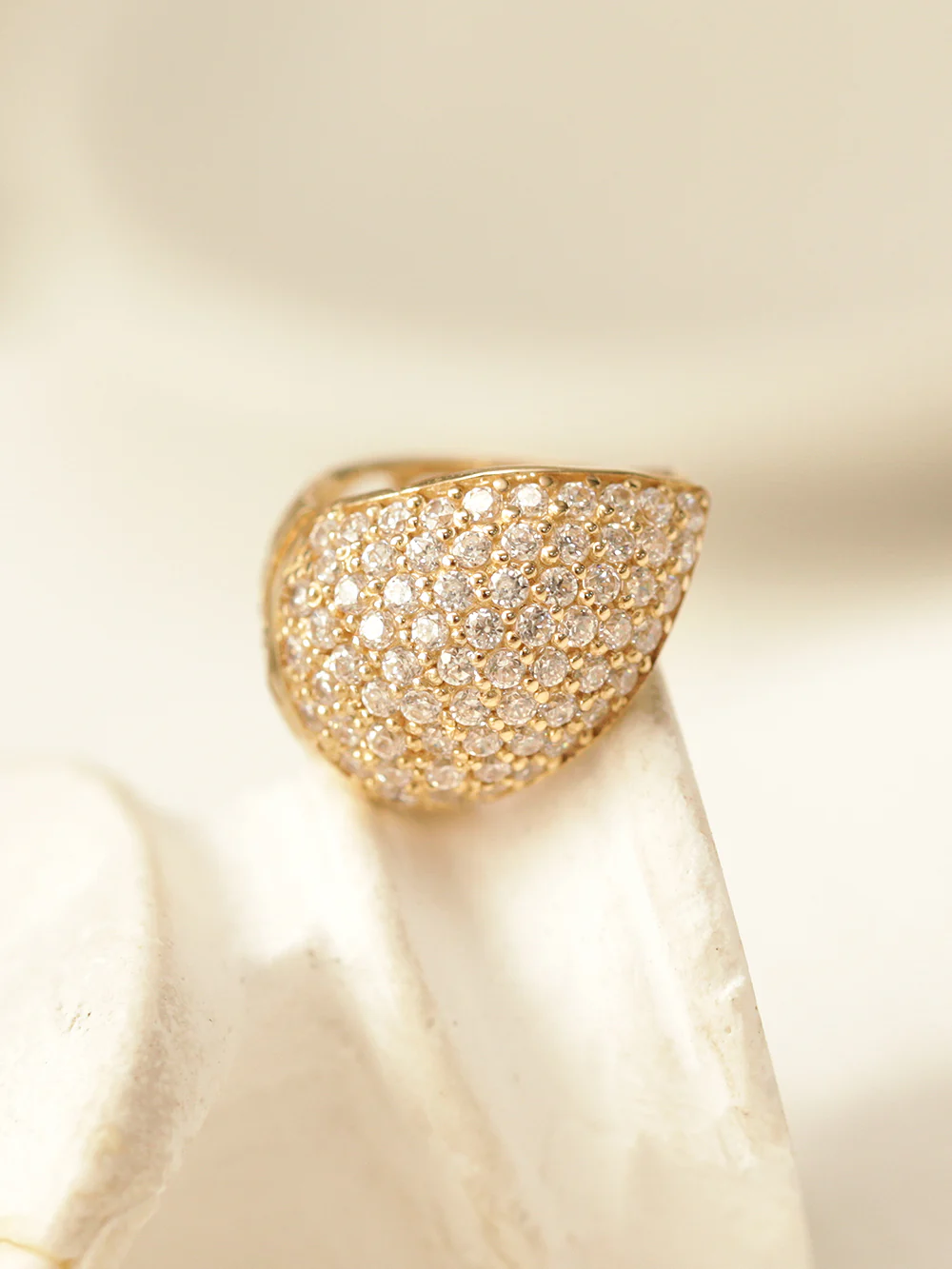 14K Gold Bling Water Drop Cubic Hoop Earring - Image 3