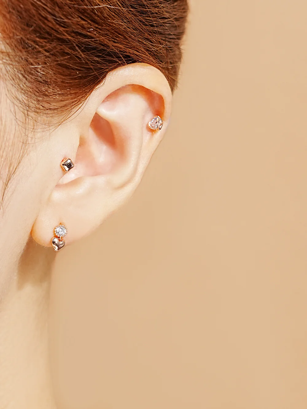 14K Gold Bloom Cubic Cartilage Earring 20G - Image 2