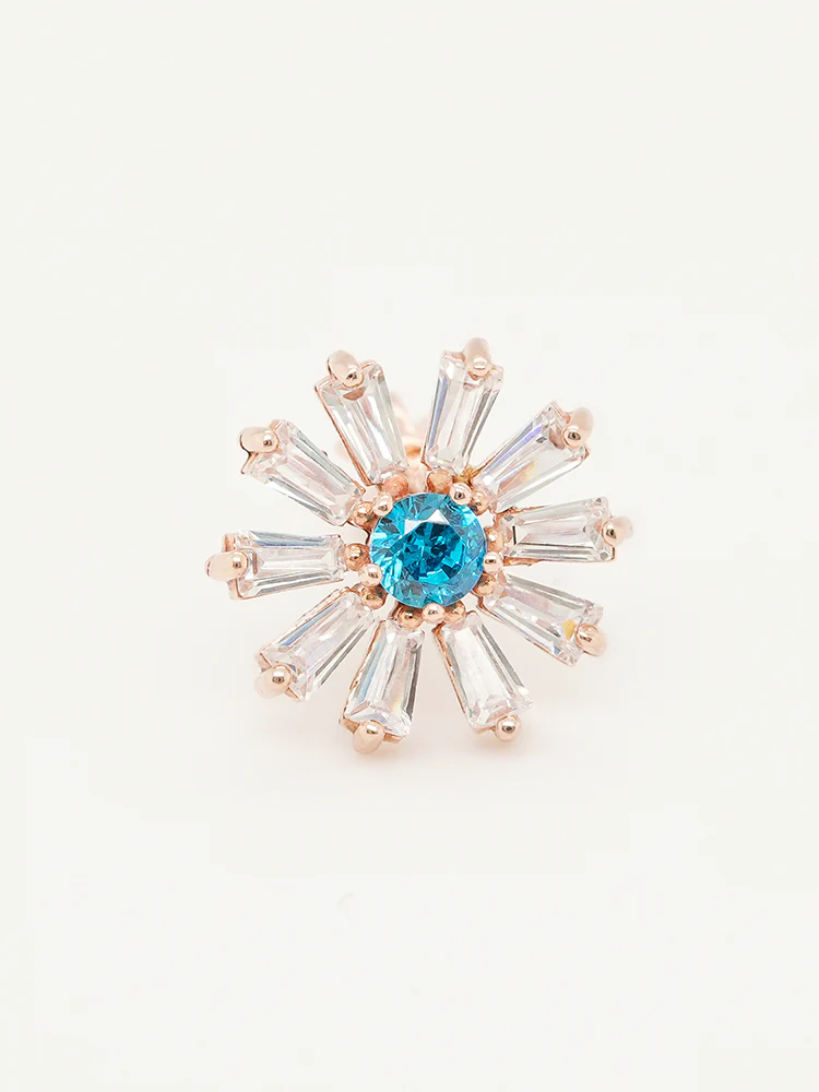 14K Gold Blue Sunshine Cartilage Earring 18G16G - Image 11