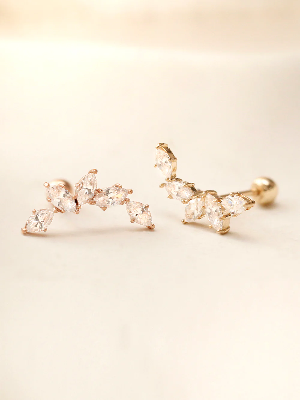 14K Gold Boat Curved Cubic Cartilage Earring 20G18G16G - Image 10