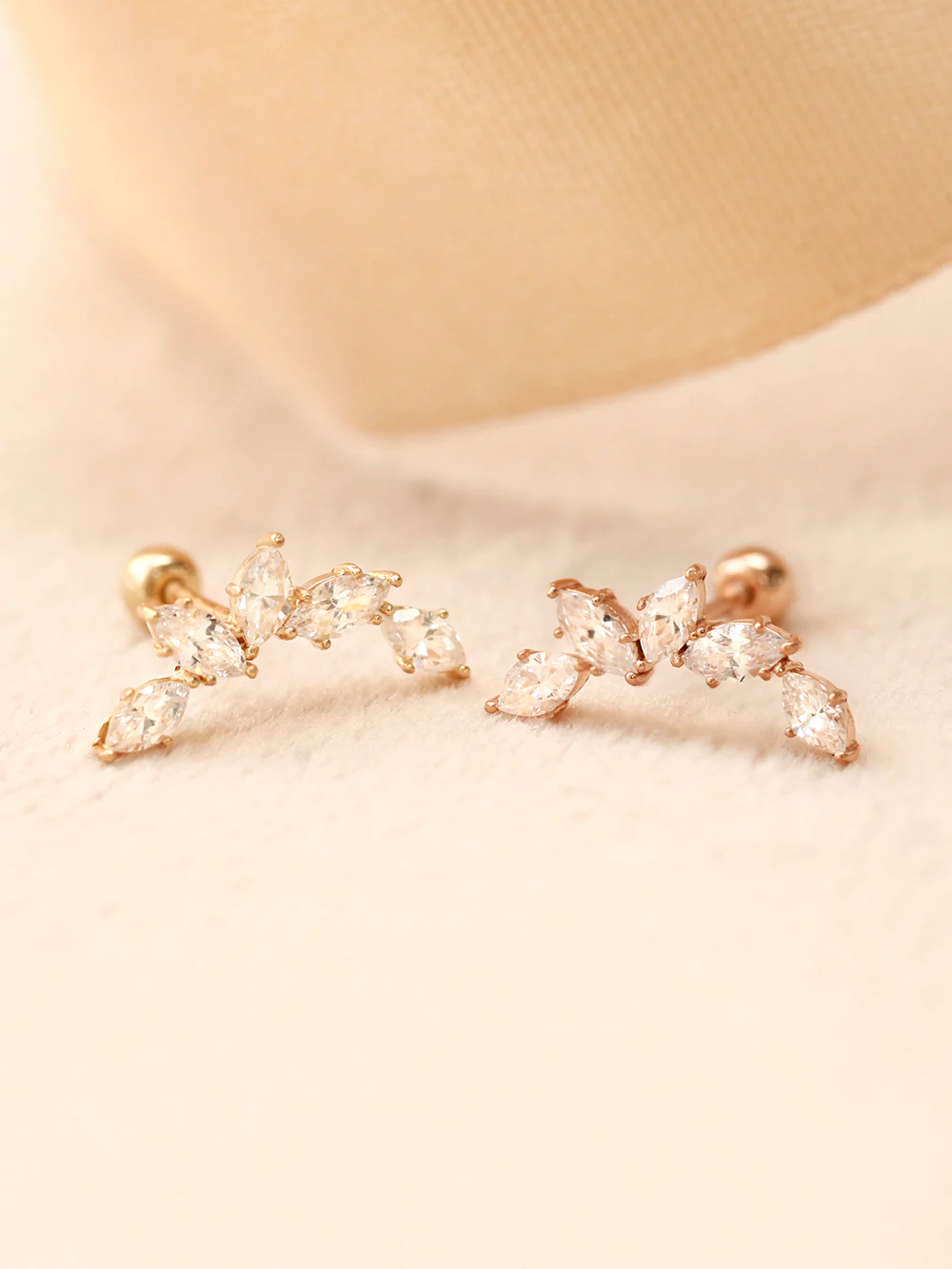14K Gold Boat Curved Cubic Cartilage Earring 20G18G16G - Image 11