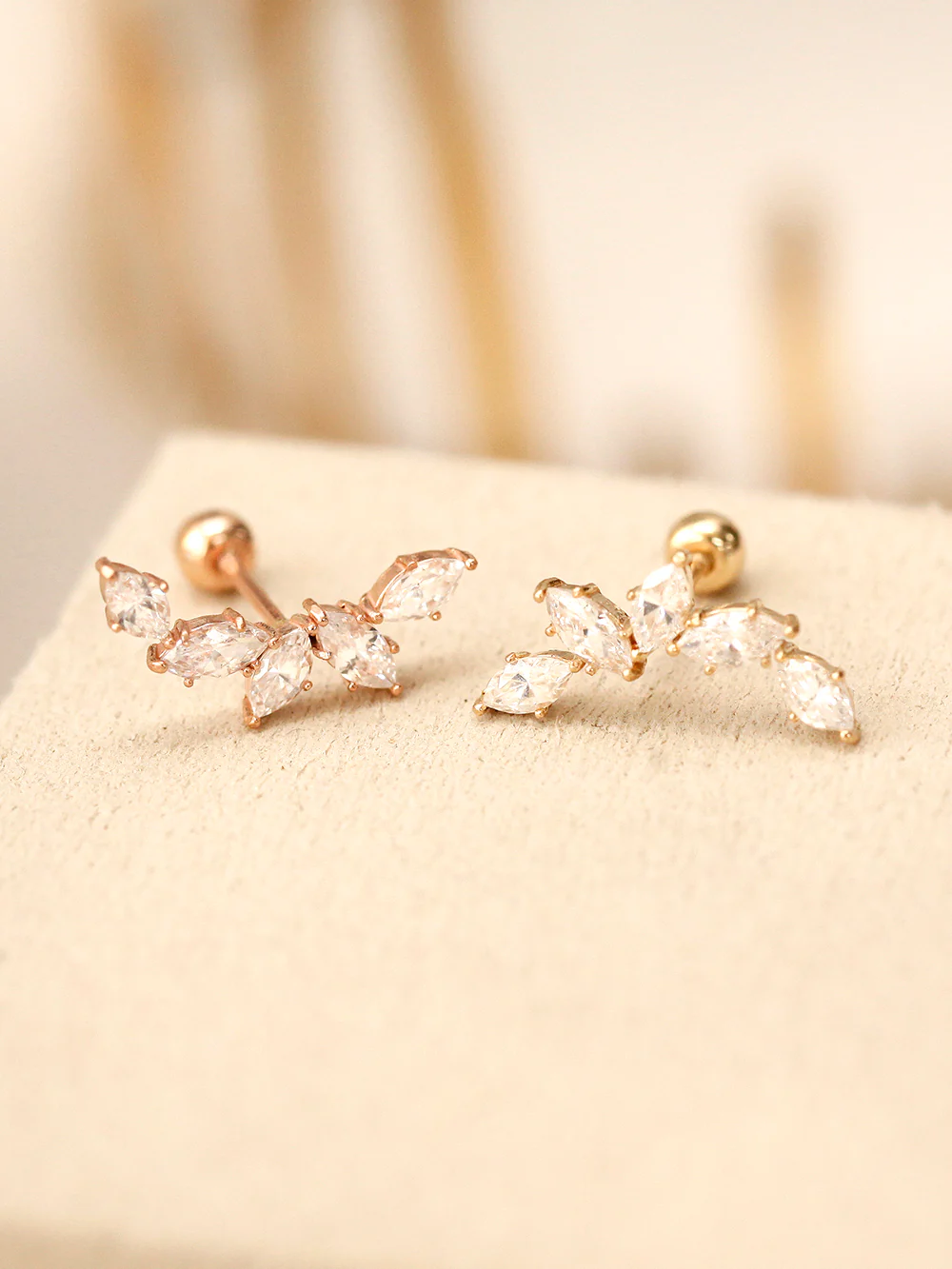 14K Gold Boat Curved Cubic Cartilage Earring 20G18G16G - Image 9