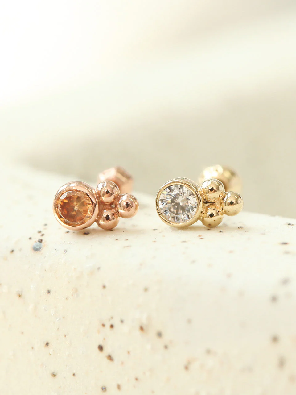 14K Gold Bohemian Cartilage Earring 18G16G - Image 2
