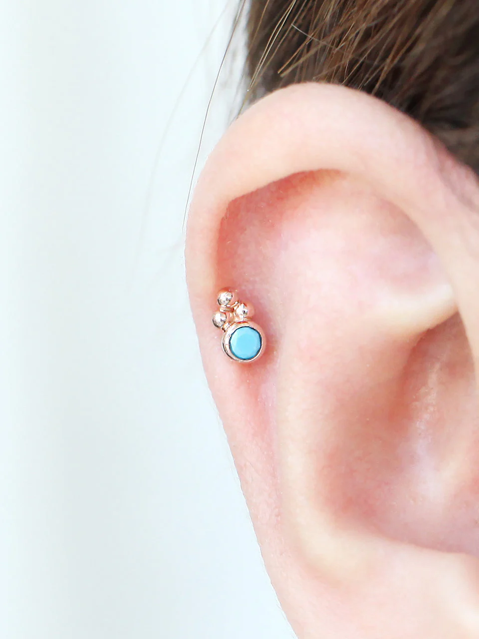 14K Gold Bohemian Cartilage Earring 18G16G - Image 7
