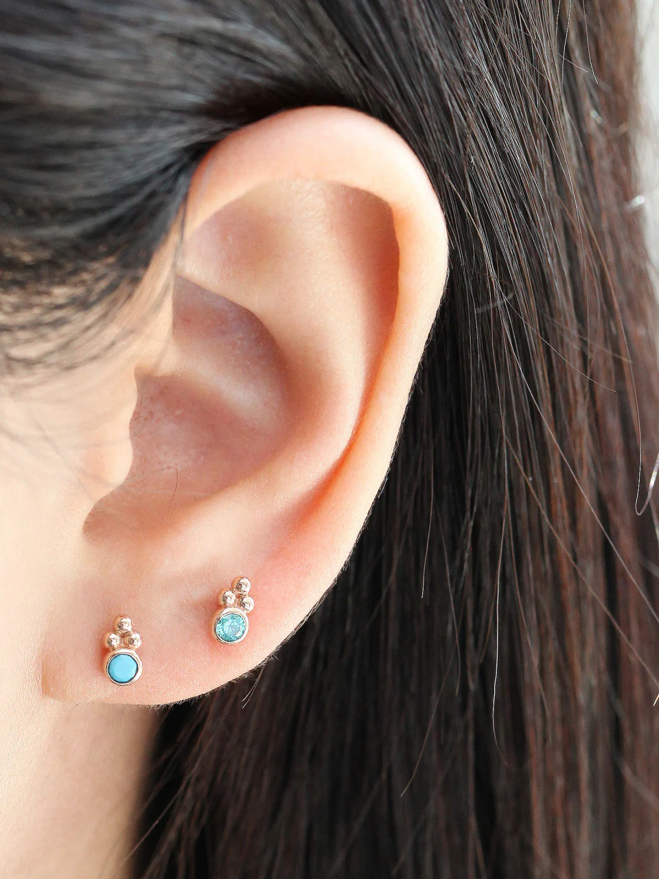 14K Gold Bohemian Cartilage Earring 18G16G - Image 9