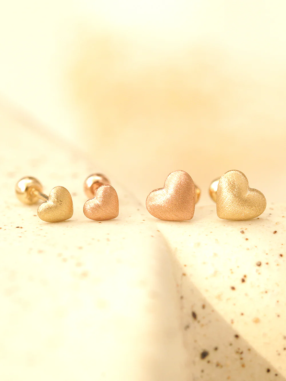 14K Gold Brushed Moon Star Heart Cartilage Earring 20G18G16G - Image 5