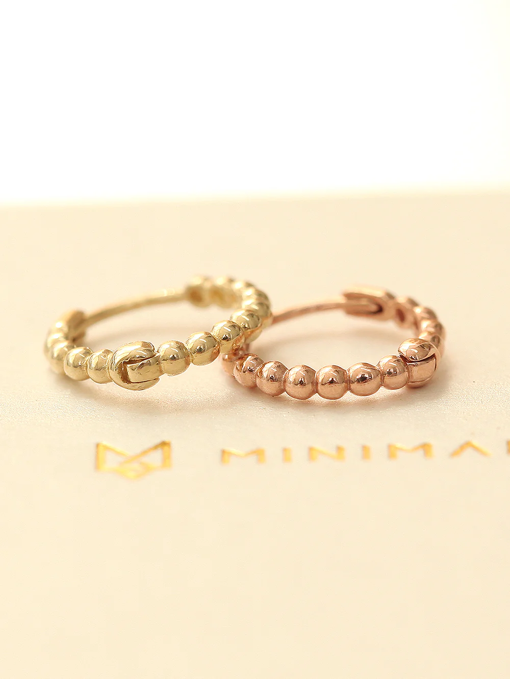 14K Gold Bubble Ball Hoop Earring - Image 5