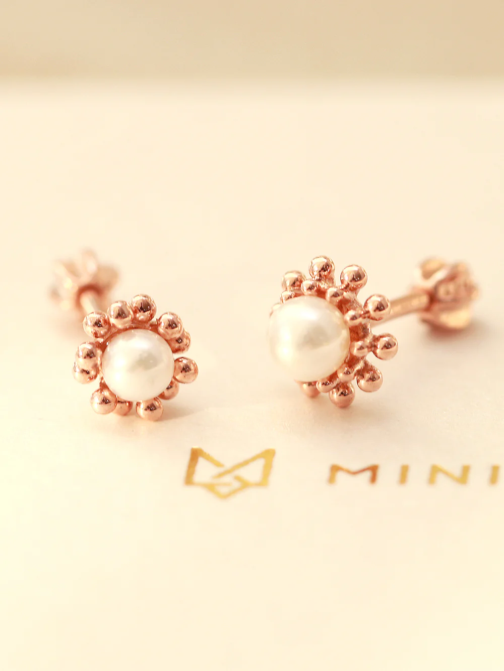 14K Gold Bubble Ball Pearl Cartilage Earring 18G16G - Image 10