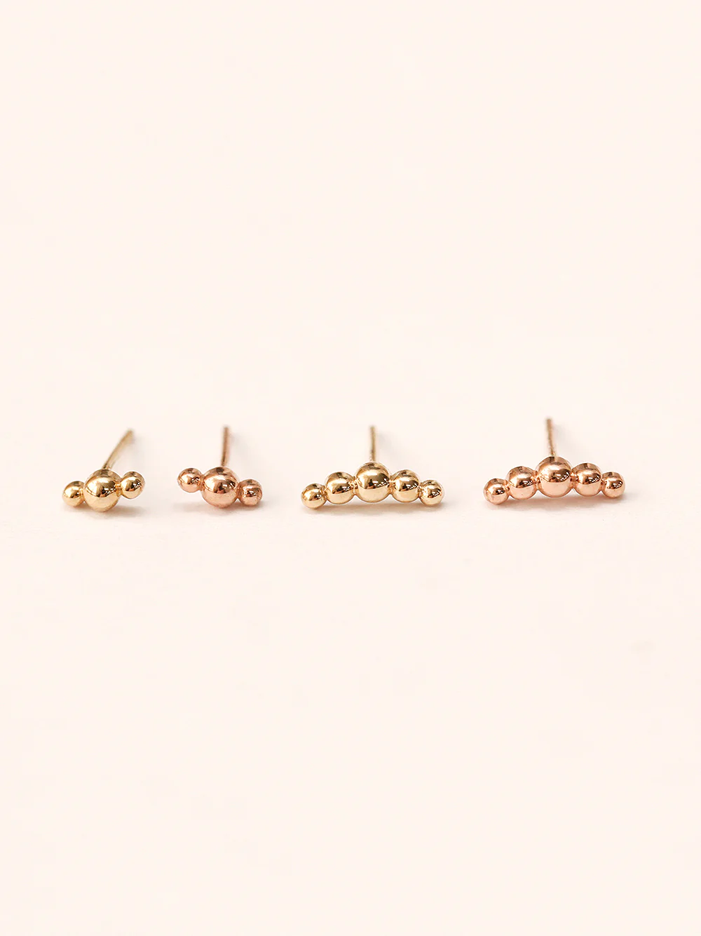 14K Gold Bubble Ball Stick Stud Earring
